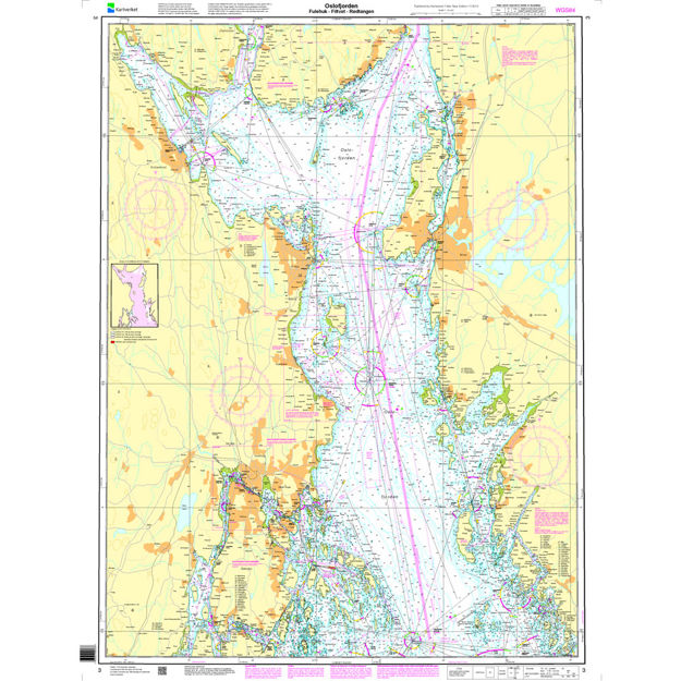 Oslofjorden. Fulehuk - Filtvet - Rødtangen hovedkartserien sjø