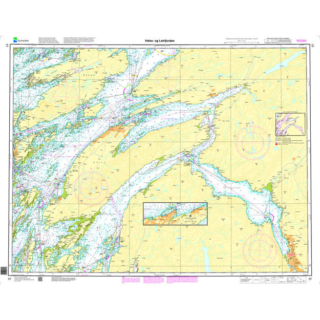 Vefsen- og Leirfjorden hovedkartserien sjø