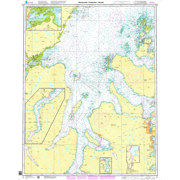 Risøysundet - Kvæfjorden - Harstad hovedkartserien sjø