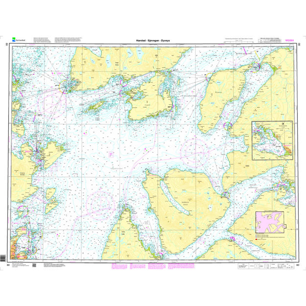 Harstad - Sjøvegan - Dyrøya hovedkartserien sjø