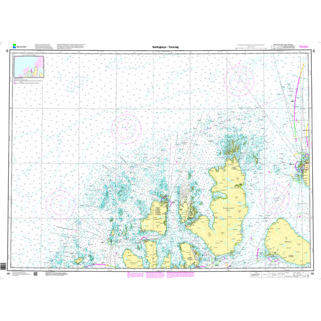 Sørfugløya - Torsvåg hovedkartserien sjø