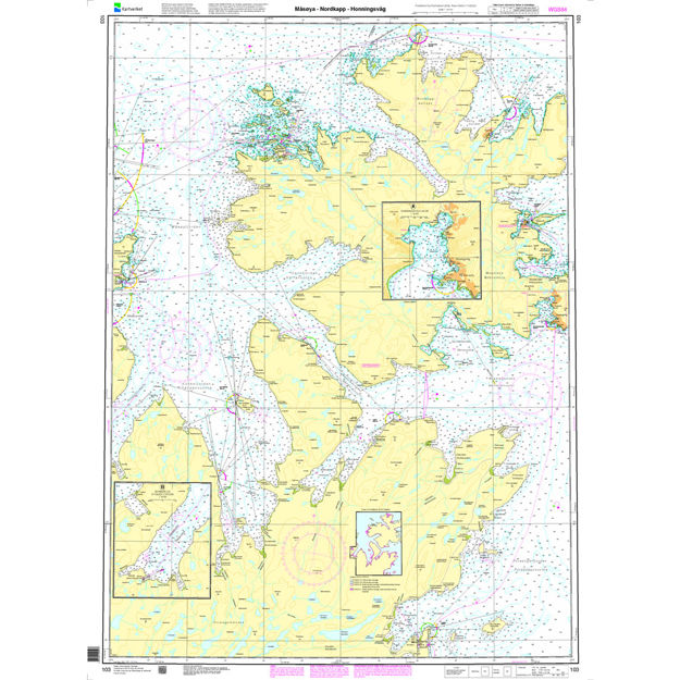 Måsøya - Nordkapp - Honningsvåg hovedkartserien sjø