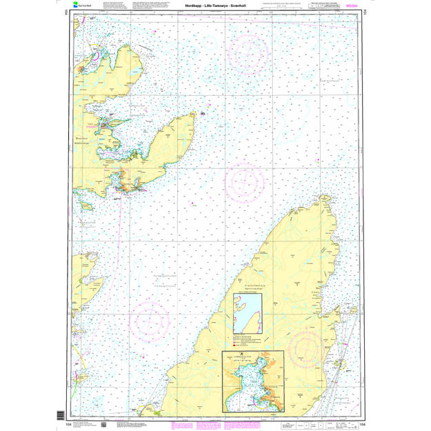 Nordkapp - Lille-Tamsøya - Sværholt hovedkartserien sjø