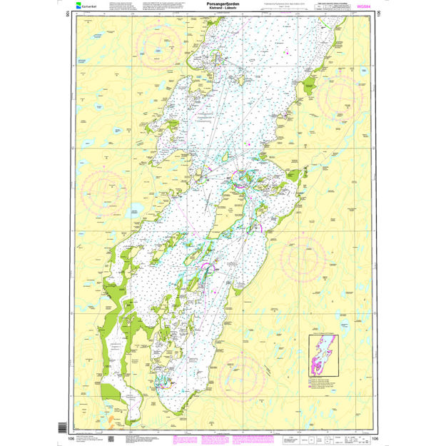 Porsangerfjorden, Kistrand - Lakselv hovedkartserien sjø