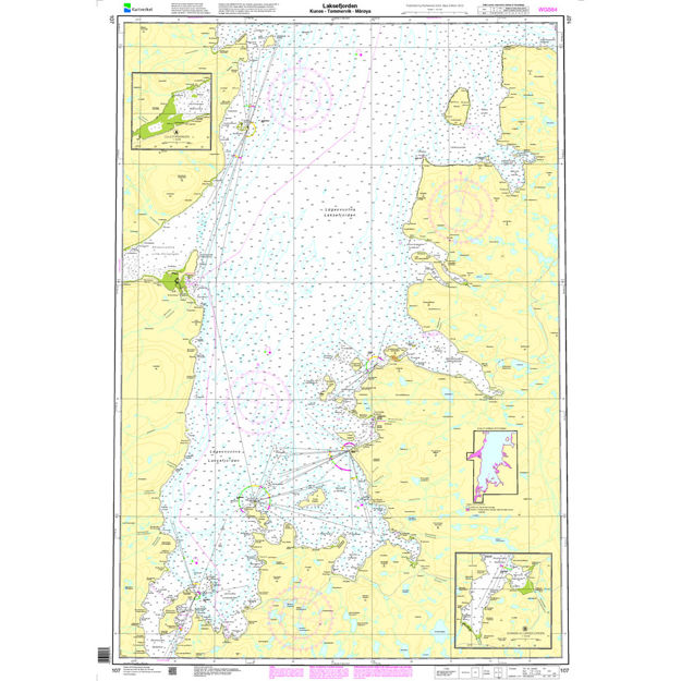 Laksefjorden, Kunes - Tømmervik - Mårøya hovedkartserien sjø