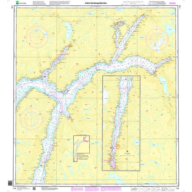 Indre Hardangerfjorden hovedkartserien sjø