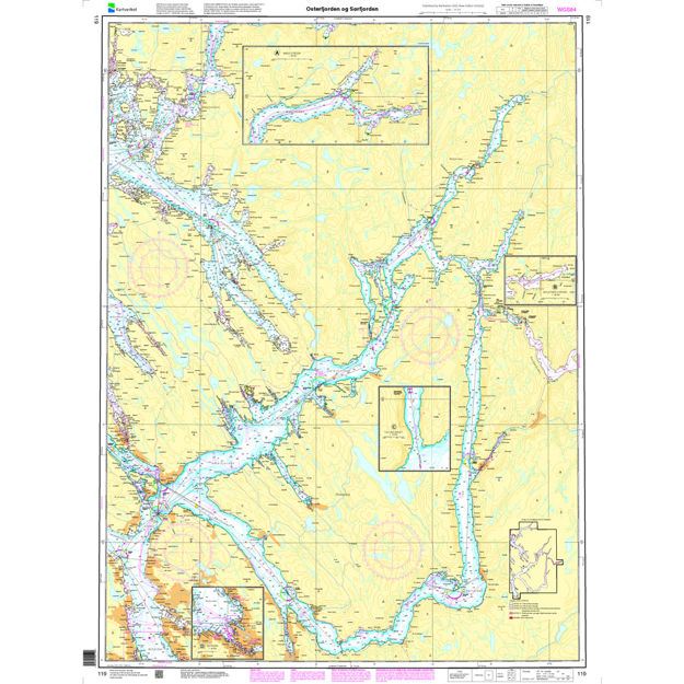 Osterfjorden og  Sørfjorden hovedkartserien sjø