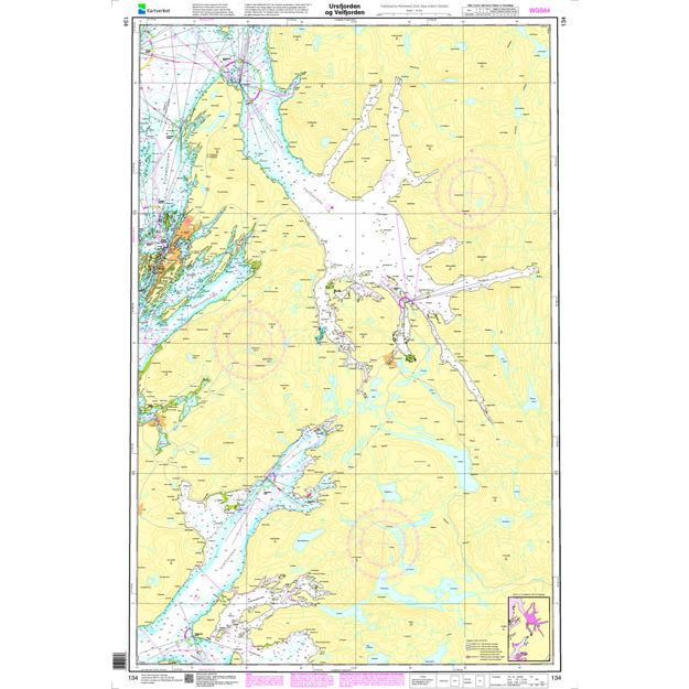 Ursfjorden og Velfjorden hovedkartserien sjø