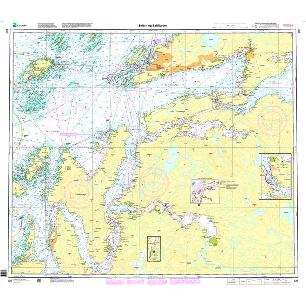 Beiarn og Saltfjorden hovedkartserien sjø