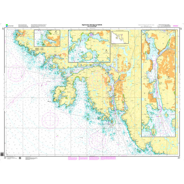 Egersund Havn, Sirevåg og Hellvik med innseilinger havnekart