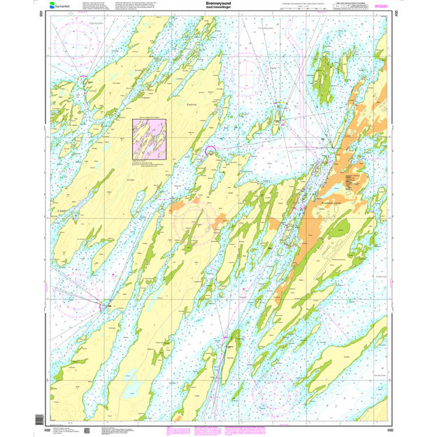 Brønnøysund med innseilinger havnekart