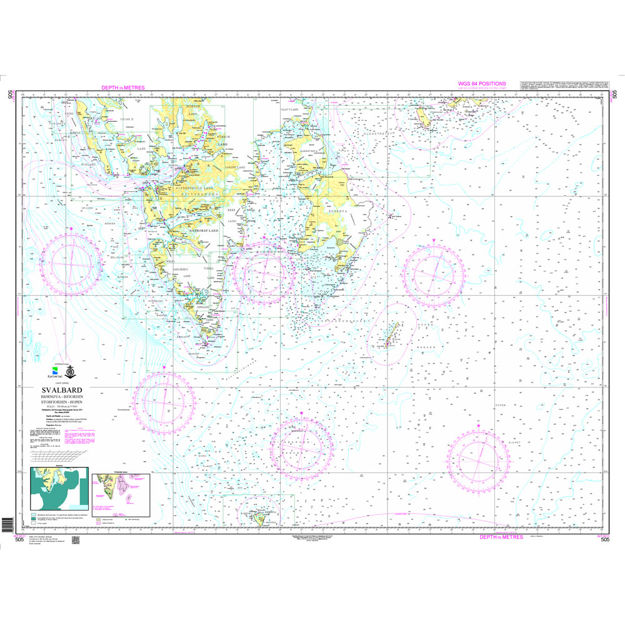 Svalbard. Bjørnøya - Isfjorden - Storfjorden - Hopen overseilingskart