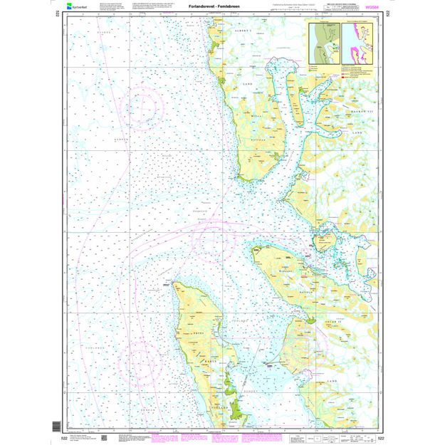 Forlandsrevet - Femtebreen hovedkart Svalbard