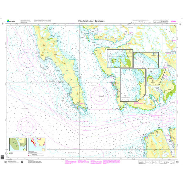 Prins Karls Forland - Barentsburg hovedkart Svalbard