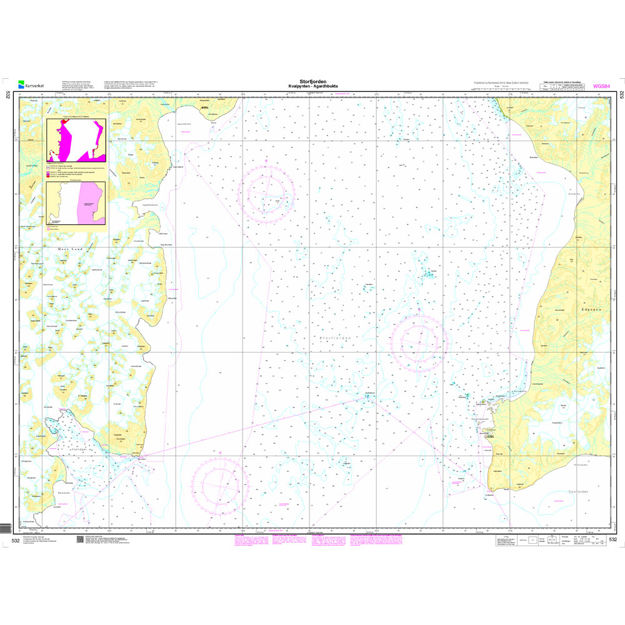 Storfjorden, Kvalpynten - Agardhbukta hovedkart Svalbard